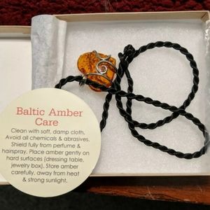 Amber Heart Necklace